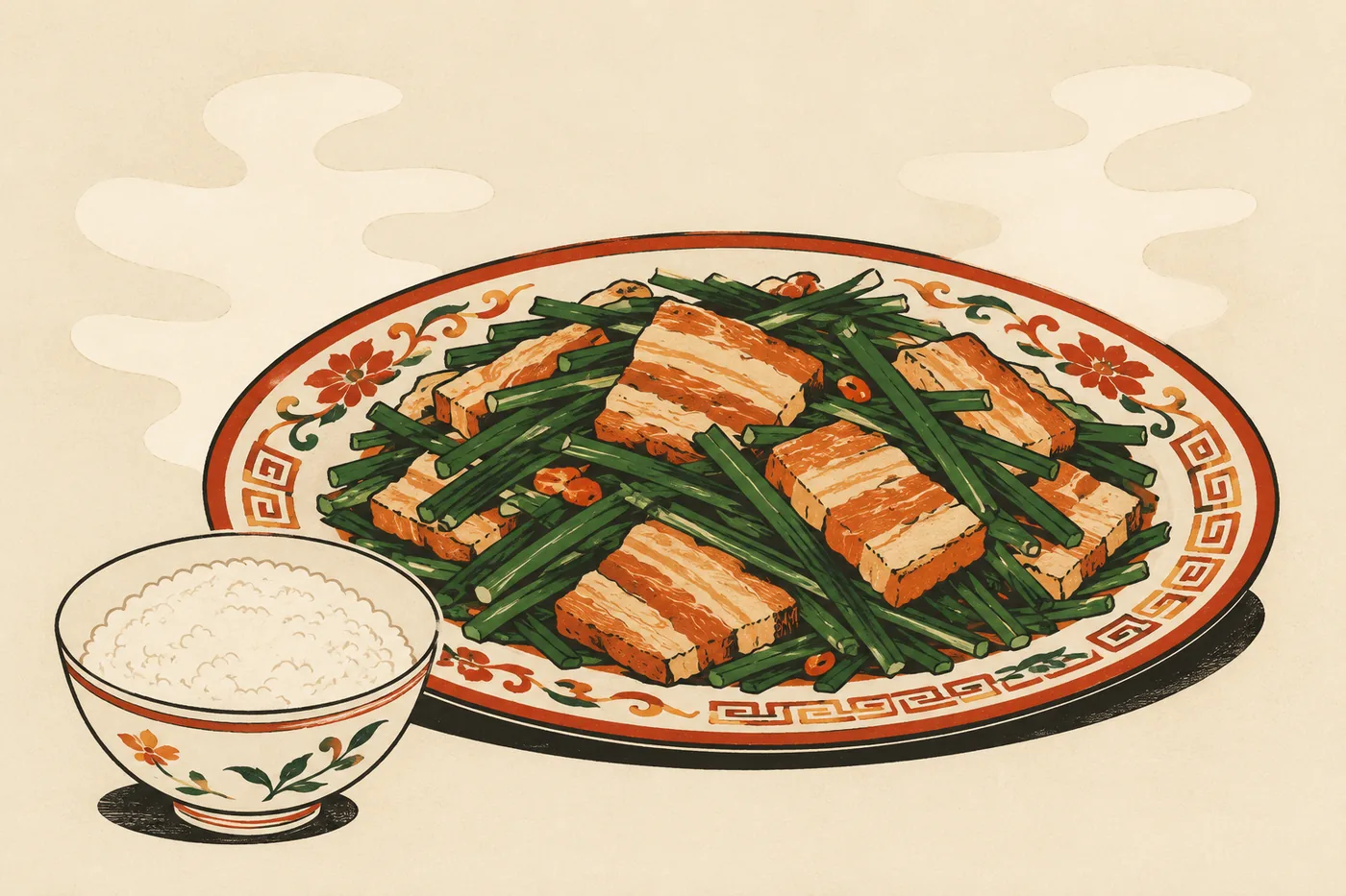 Nikenme Hanten: Katsuragi's Signature Garlic-Chive Stir-Fry Lunch